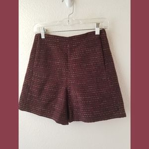 Massimo dutti NWT Maroon Tweed Dressy Shorts Sz 4